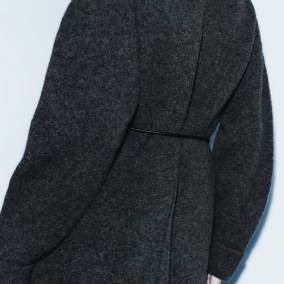 NWT ZARA BELTED CROPPED KNIT COAT S, M 5755 - Picture 5 of 11